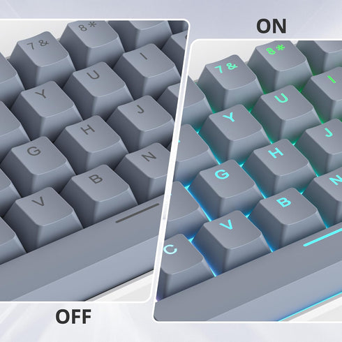 Guffercty kred 61-Keys PBT 60% Keycaps, Shine-Through OEM Profile, Backlit US Layout for 60% Mechanical Keyboard (61