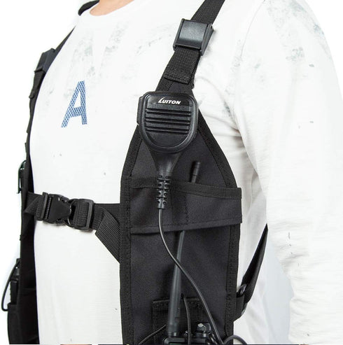 Radio Shoulder Harness Holster Chest Holder for Police Firefighter Two Way Radio
