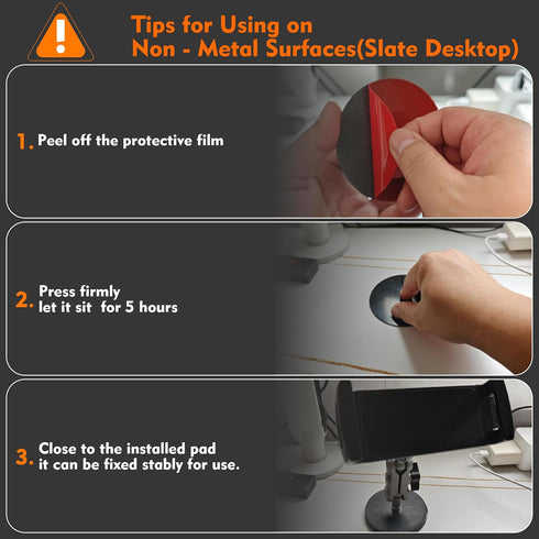 VasSmtCPH 360Adjustable 7.7" 3.5" 4-13" Universal Magnetic Tablet Holder Aluminum Heavy Duty Arm Magnetic Base