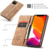 SINIANL iPhone 11 Pro Max Leather Case Book Folding Flip Case with Kickstand and Credit Card Slot, Brown