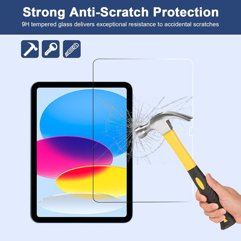 2 Pack 11th A16 2025 10th 10.9 Inch 2022, 9H BLOSOMEET Screen Protector for iPad & Generation HD Clear Hardness