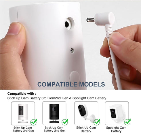 Power Adapter Charger Cord for Ring Stick Up Cam Battery/Plug-in 3rd Gen/2nd Gen & Ring Pan Tilt Stick Up Camera,