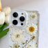 LSEEKA 16 16 for iPhone Pro Max Clear Case with Pressed Real Flowers Design,Glitter Cute White Floral Pattern Slim Soft