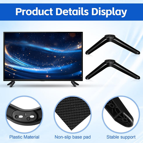 iplusmile 2Pcs 32-55 Inch Universal TV Stand - Tabletop TV Mounting Bracket Legs with Screws Compatible with Roku