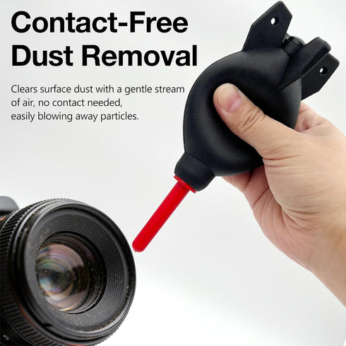 Brvlsoc Rocket-Style Rubber Air Blower Dust Cleaner for DSLR Camera, Lens, and Keyboard Red Duster