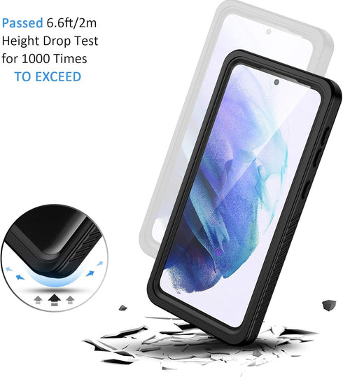 Lanhiem IP68 Waterproof Dustproof Case for Samsung Galaxy S21, Rugged Shockproof Cover with Screen Protector