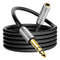 6 Feet 1/4 inch Extension Cable, 6.35mm TRS Male to Female Stereo Adapter Jack, Hi-Fi Sound, Gold Plated Connectors