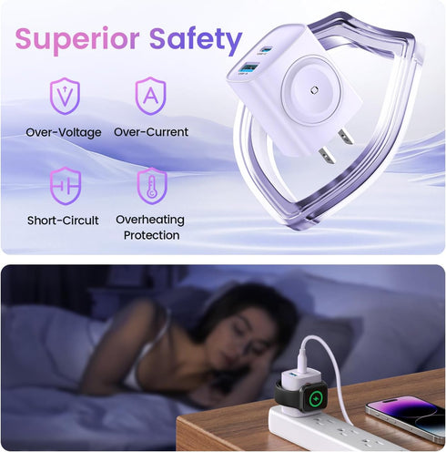 20W Fast Charging Block for Apple Watch Charger, 3 in 1 PD USB C Wall Charger for iWatch Ultra/9/8/7/6, iPhone