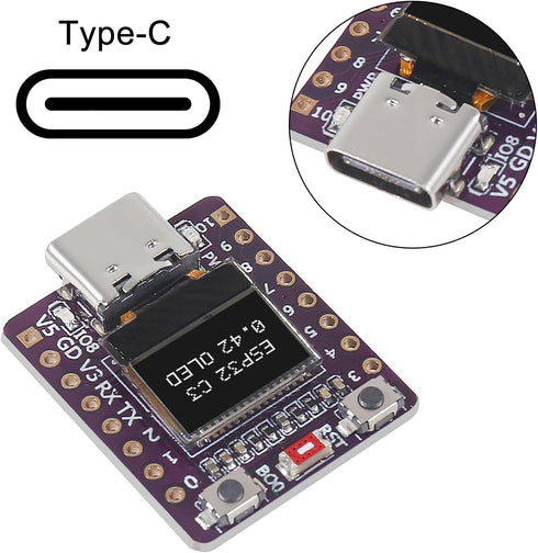 AITRIP 2PCS ESP32-C3 0.42-inch ESP32 OLED Development Board Supermini Development Board WiFi BLE