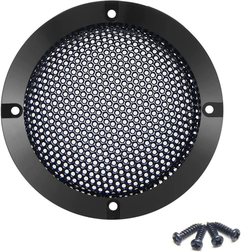 Fielect 2" Speaker Grill Cover, Black Metal Trim Decorative Circle Grille with 8 Screws