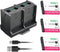 Kastar 3-Pack Battery and Quadruple Charger for Sony Cyber-Shot DSC-M1, DSC-M2, DSC-T10, DSC-T11, DSC-T33 Cameras