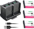 Kastar 3-Pack Battery and Quadruple Charger for Sony Cyber-Shot DSC-M1, DSC-M2, DSC-T10, DSC-T11, DSC-T33 Cameras