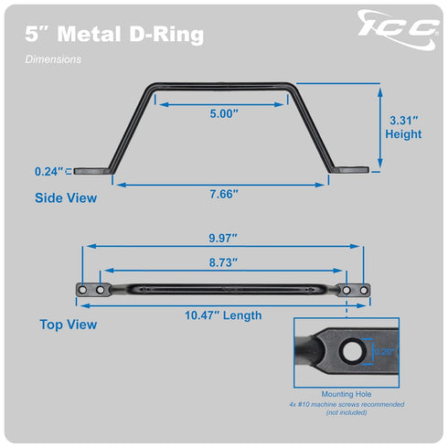 ICC 5" 25-Pack Plastic Cable Distribution D Ring, Non-Conductive Wall Cable Organizer, Cable Hanger & Wire Loop