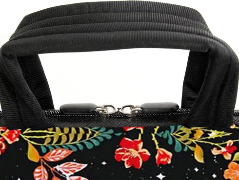 13" 13.3" Laptop Sleeve Chromebook Case with Adjustable Shoulder Strap and Accessory Pocket (Flowers Moon)