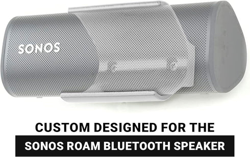 Spartan Mounts Bluetooth Speaker WHITE Wall Mount - for SONOS ROAM Bluetooth Speaker, Low Profile, Home, Office, Garage, Dorm, Patio, Auto, RV, Boat, Mount Anywhere Design, Black