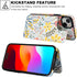 HAOPINSH Wallet Case for iPhone 15 Plus, Floral Flower Pattern, PU Leather Kickstand with Card Slots for Women
