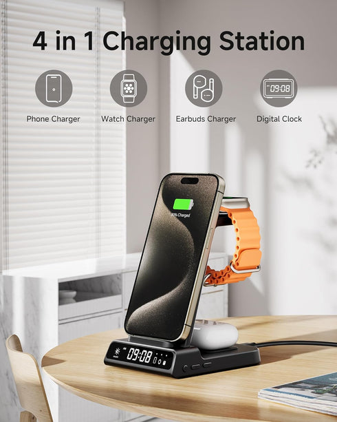 Wireless Charger for iPhone 16, 3 in 1 Charging Station for Apple Watch and AirPods