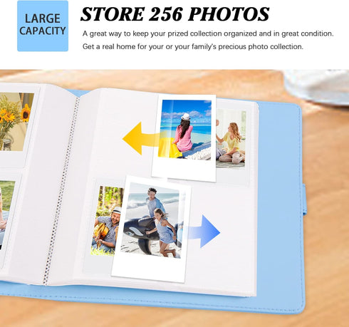 256 Photos Album for Fujifilm Instax Mini Camera/Polaroid 2 x3 Pictures, 2x3 Photo Album Book for Fujifilm Instax Mini 11 12 9 90 70 40 8 Instant Camera,Blue by Rekeen