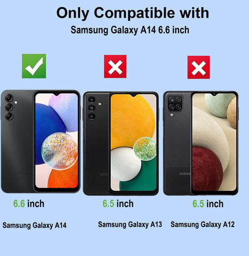 2 pack Anti Blue Light Tempered Glass Screen Protector Compatible with Samsung Galaxy A14.Eye Protection Tempered Glass Film,No Bubbles,9H Hardness HD, Blue Light Blocking Screen Protective Film for