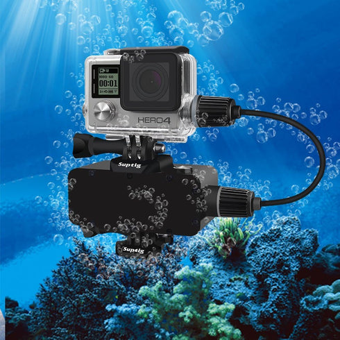 Suptig Housing Rechargeable Waterproof Case for GoPro Hero 4/3+/3, Underwater Charge Use up to 131ft (40m)