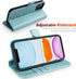 OCASE Wallet Case Compatible with iPhone 12/12 Pro, PU Leather Flip with Card Holders, Mint Green