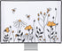 kwmobile Computer Monitor Cover for 27-28" Monitor - Bees and Flowers in Black/Orange/White