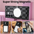 SOKAD S24 Magnetic Checkered Case for Samsung Galaxy Ultra with Finger Strap Kickstand, Compatible with Magsafe, Cute