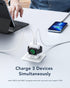 VRURC Apple Watch Charger, PD 20W Fast Charging Block, USB C Wall Charger Power Adapter with Dual Port, White