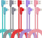 6FT Right Angle Lightning Cable 5 Pack - Fast Charging Nylon Braid for iPhone 12/11/XS/XR/8/7/iPad.