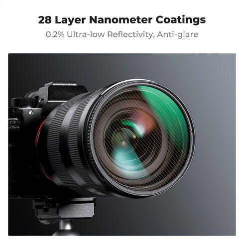 K&F Concept 58mm Gold Streak Effect Lens Filter (2mm) Anamorphic Optical Glass Light Flare Effect for Camera Lens