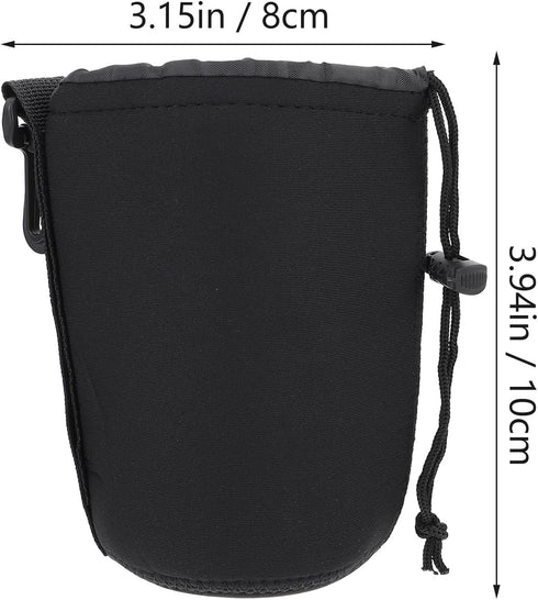 2pcs Camera Lens Bag Camera Lens Accessories Drawstring Lens Case Lens Pouch Bag Camera Lens Case Bag Shockproof Camera Lens Case Bag for Dslr Camera Lens No Words Digital Neoprene