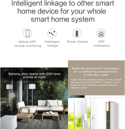 Wifi Door Sensor: Wireless Window Sensor with App Notification Alert, Smart Door Open/Closed Detectors, Contact Sensor