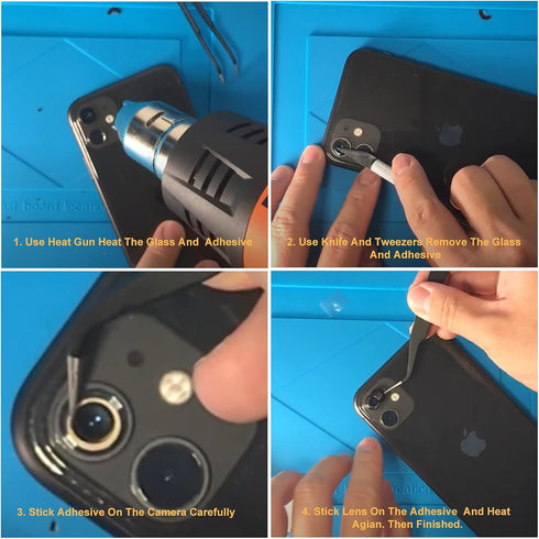 Back Rear Camera Glass Lens Replacement for iPhone 13 Pro and iPhone 13 Pro Max with Repairing Tool