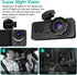 iMounTEK Dash Cam for Cars, 3 Channels Car Dash Camera 1296x1080P, Front Inside and Rear Camera, Night Vision,