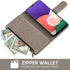 Asuwish Wallet Phone Case for Samsung Galaxy A22 5G/Boost Mobile Celero 5G with Tempered Glass Protector, Grey