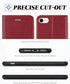 TUCCH Wallet Case for iPhone SE 2022/SE 2020/8/7, Dark Red PU Leather Folio Stand with Card Slot, Magnetic Closure [TPU