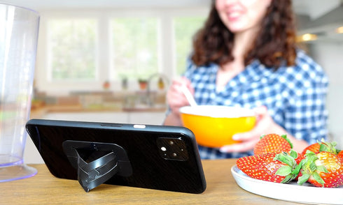 IPPINKA goBelt Ultra-Thin Smartphone Grip Holder with Stand Function, 1mm Thick - Black