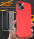 Diverbox Heavy Duty iPhone 15 Case (Red) - Shockproof, Dropproof, with Tempered Glass Screen Protector, 6.1 inch.