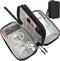 Electronics Organizer Travel Bag, Small Waterproof Accessories Pouch for Charger, Phone, USB, Black, Medium