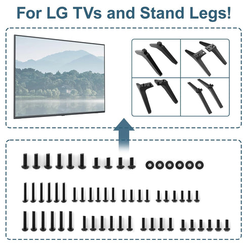 Yaotieci 27" 32" 43" 49" 50" 55" 60" 65" 70" 75" 86" TV Mount Screws for LG TV Legs Replacement Screw, TV Stand Screw