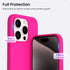 ORNARTO iPhone 15 Pro Max Case 6.7" - Slim Shockproof Soft Gel Rubber with Anti-Scratch Lining - Hot Pink