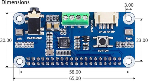 WM8960 Audio HAT Module for Raspberry Pi 4B/3B+/3B/2B/B+/A+/Zero/Zero W, Hi-Fi Sound Card HAT Stereo CODEC