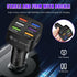 Car Charger Adapter, 6 USB Multi Port Fast Charger with QC 3.0, Quick Charging for Most Cell Phones, Black