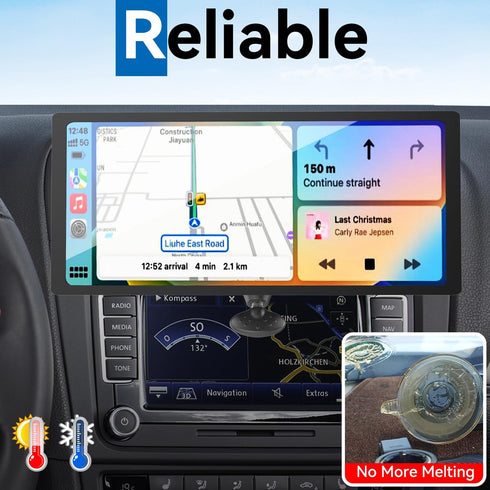 SkyTitan (4-Tab CD Slot Car Mount for Portable CarPlay Screens, Adjustable Angles, Low Profile and Sleek, Integrated