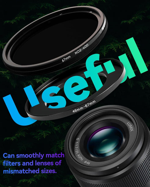 JOYTOLIN 43-46mm Metal Step-Up Ring Adapter Compatible with Mirrorless Cameras DSLR Lens, UV CPL ND Filter Thread