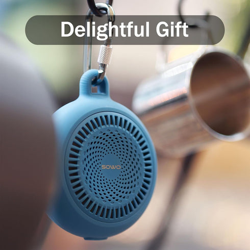 Bluetooth Shower Speaker Waterproof, Portable Wireless Speaker with Louder Volume, Colorful Lights, Blue