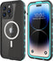 Design Waterproof Case for iPhone 14 Pro, Phone Case with Screen Protector, 6.1'', Turquoise