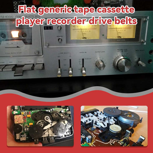 Recorder Rubber Belts - Cassette Recorder Maintenance Mix Flat Tape Machine Rubber Belts 40-135MM (50PCS)