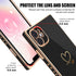 Luxury Square Case for iPhone 11, Cute Gold Love Heart Pattern Cover for Women & Girls - Black