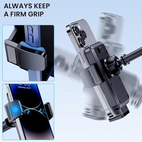 Phone Holder Car with Military-Grade Suction, Universal Phone Holder, Thick Case Friendly Dashboard Air Vent Windshield